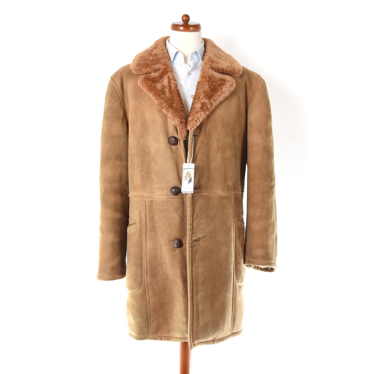 Vintage Shearling Coat Size 52 Chest ca. 64.5cm - Tan/Blonde