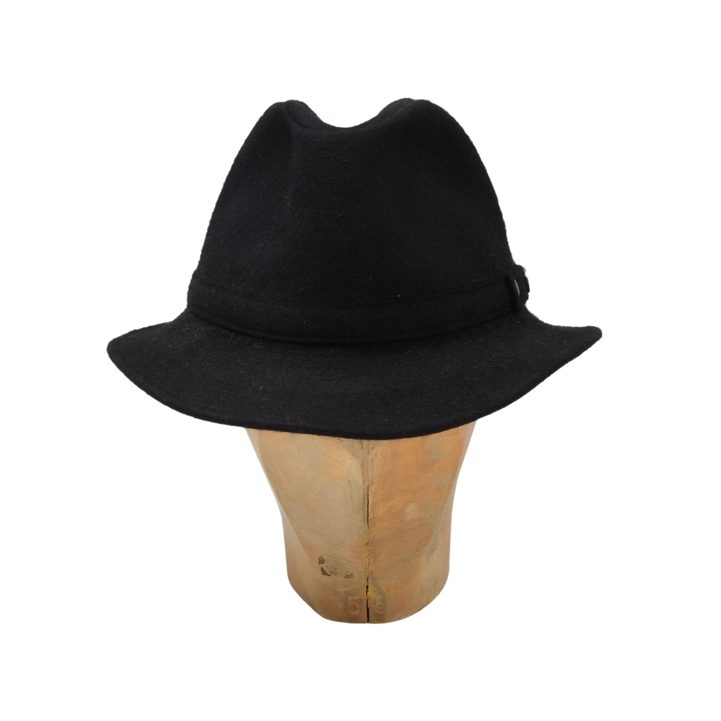 Vintage Borsalino Hut Haarfilz Fedora Gr. 59 Krempe ca. 5 cm - Schwarz