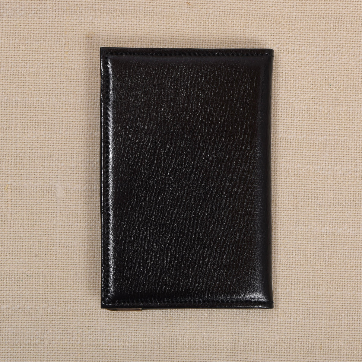 NOS Baumgartner am Graben Wien Leather Notepad Wallet Feat. Rolled Gold Corners + Extra Notepad- Black
