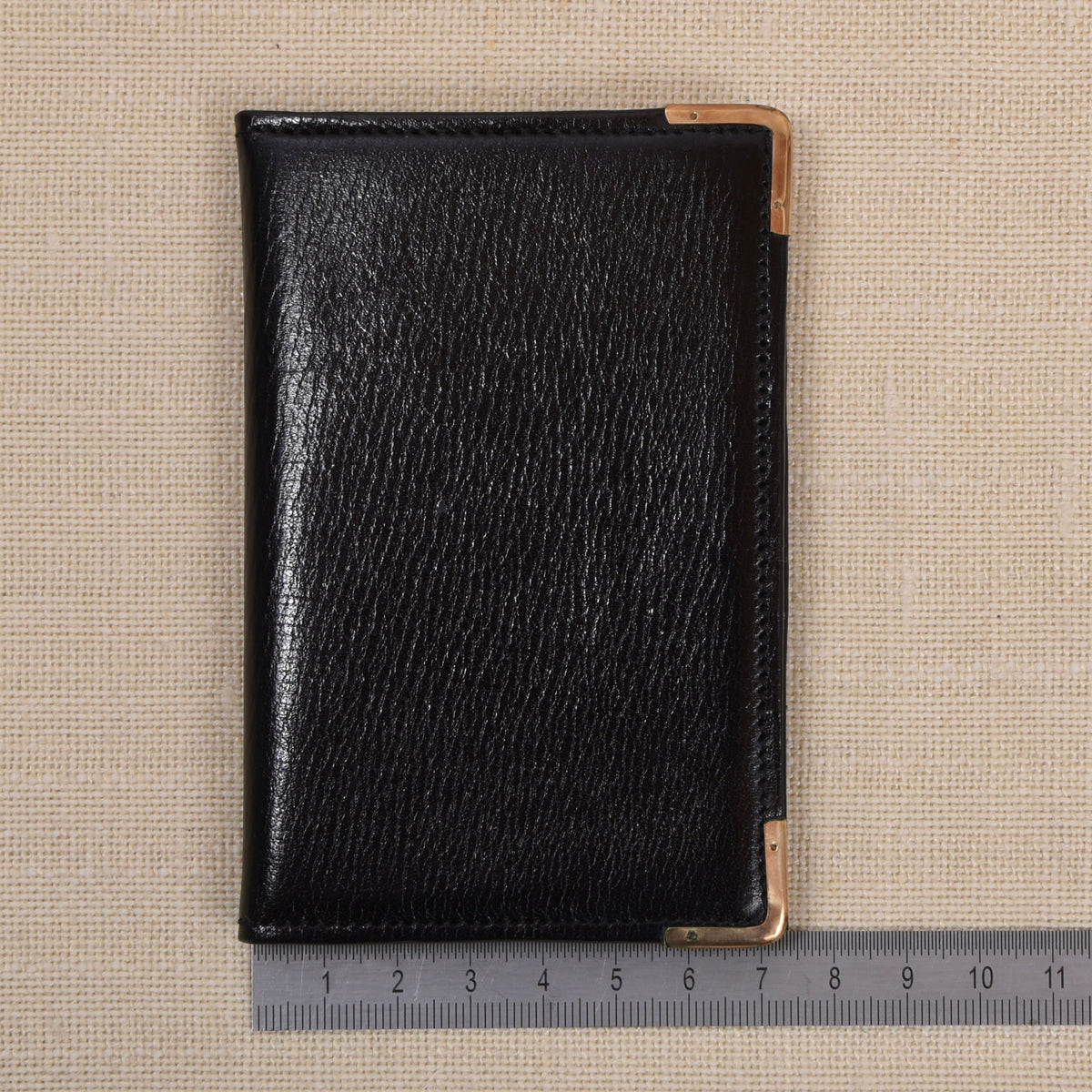 NOS Baumgartner am Graben Wien Leather Notepad Wallet Feat. Rolled Gold Corners + Extra Notepad- Black