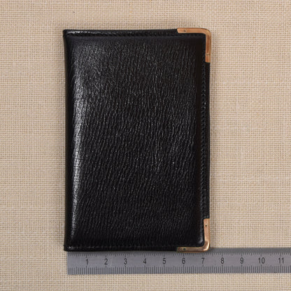 NOS Baumgartner am Graben Wien Leather Notepad Wallet Feat. Rolled Gold Corners + Extra Notepad- Black