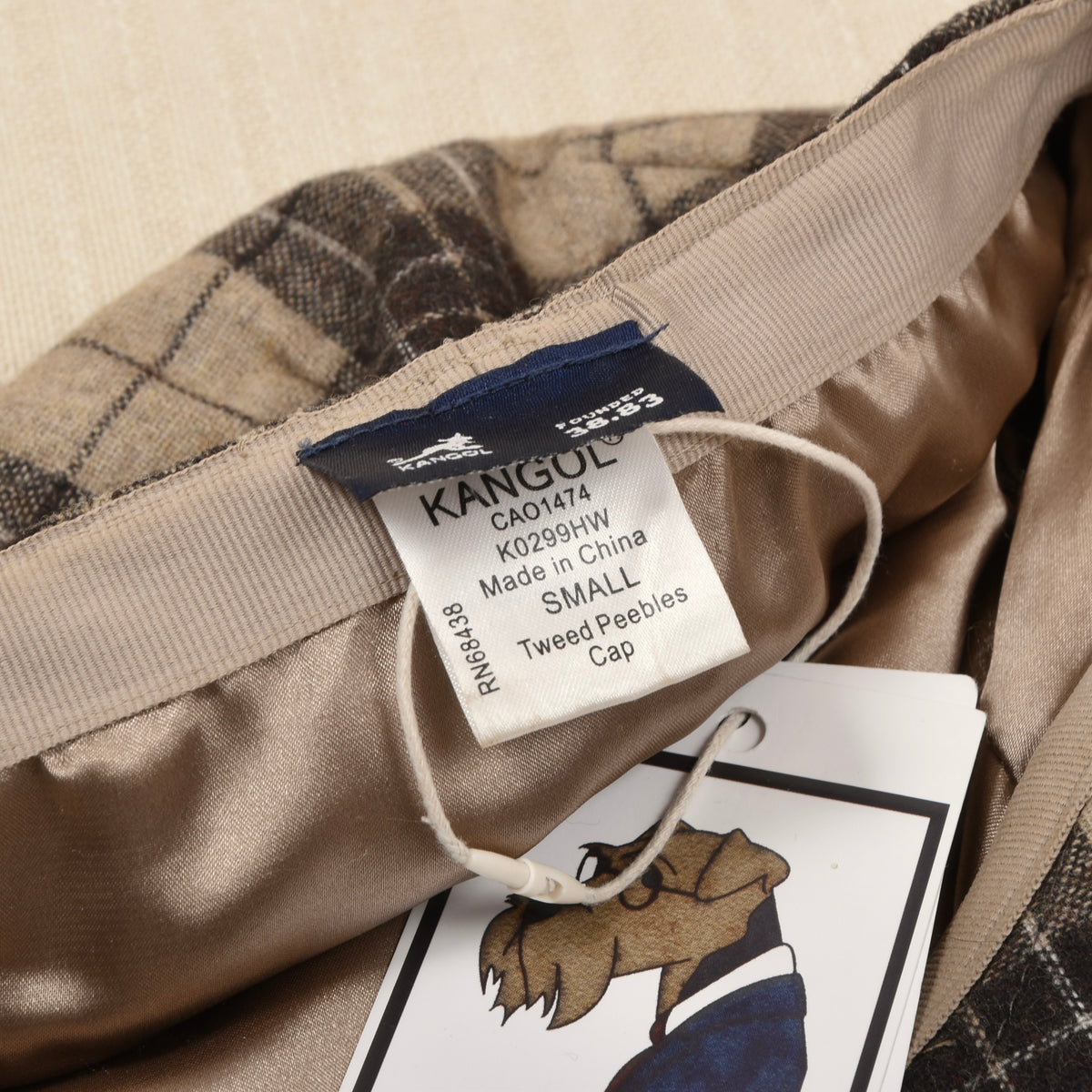 Kangol Tweed Peebles Wollmischung Schiebermütze Gr. S - Plaid