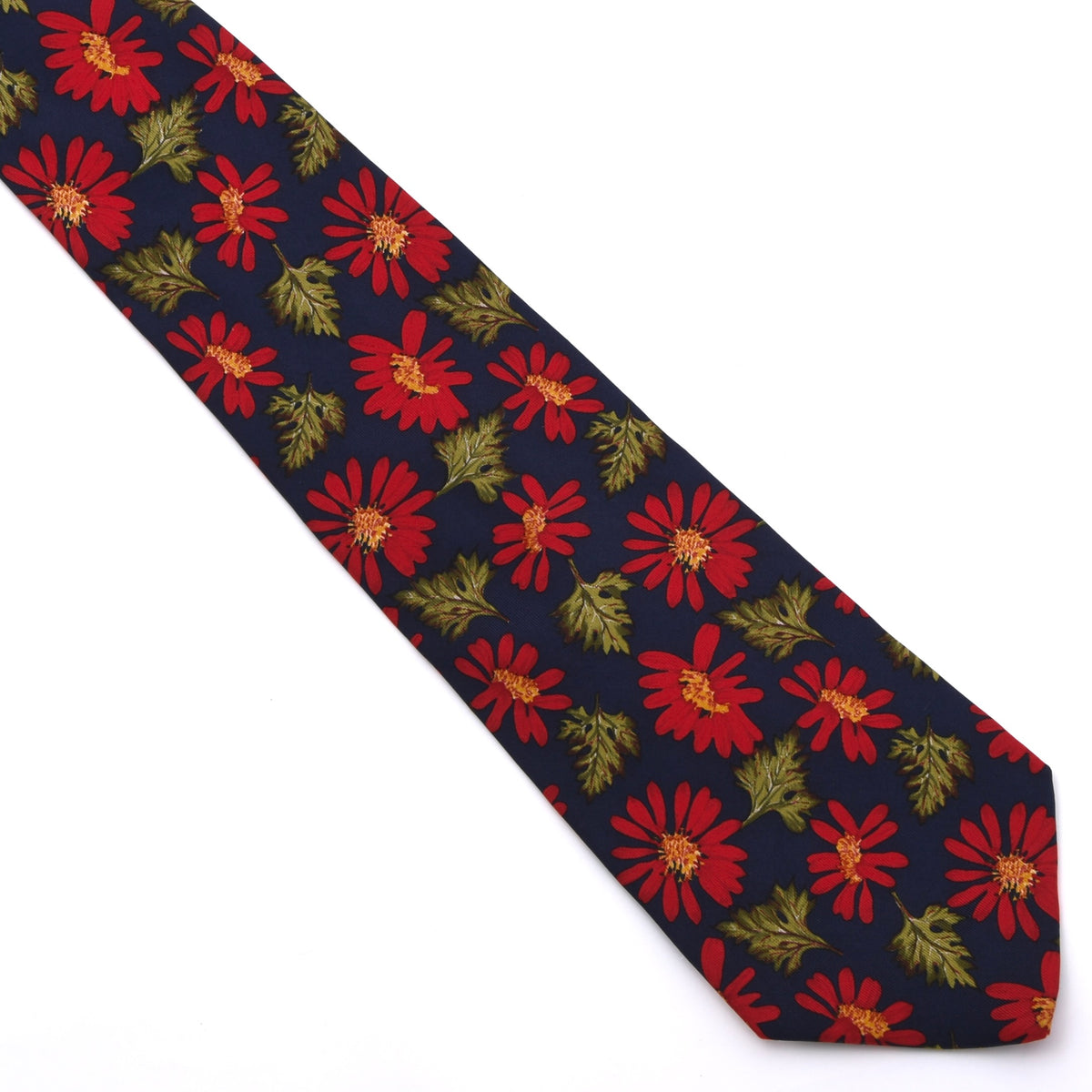 Gian Marco Venturi Seide Krawatte Made in Italy – Marineblau Blumenmuster