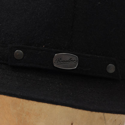 Vintage Borsalino Hut Haarfilz Fedora Gr. 59 Krempe ca. 5 cm - Schwarz