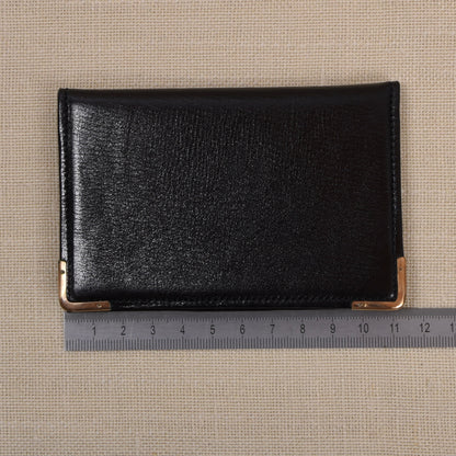 NOS Baumgartner am Graben Wien Leather Notepad Wallet Feat. Rolled Gold Corners + Extra Notepad- Black