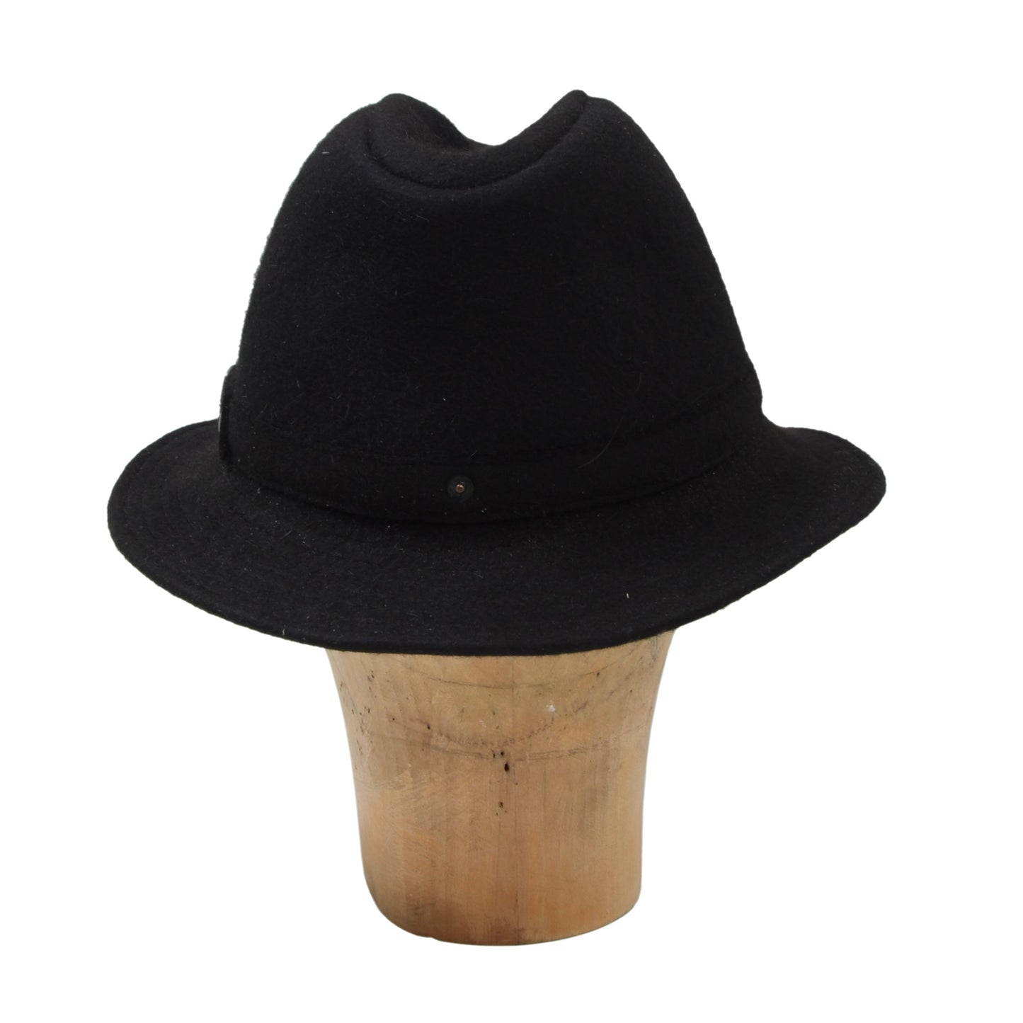 Vintage Borsalino Hut Haarfilz Fedora Gr. 59 Krempe ca. 5 cm - Schwarz