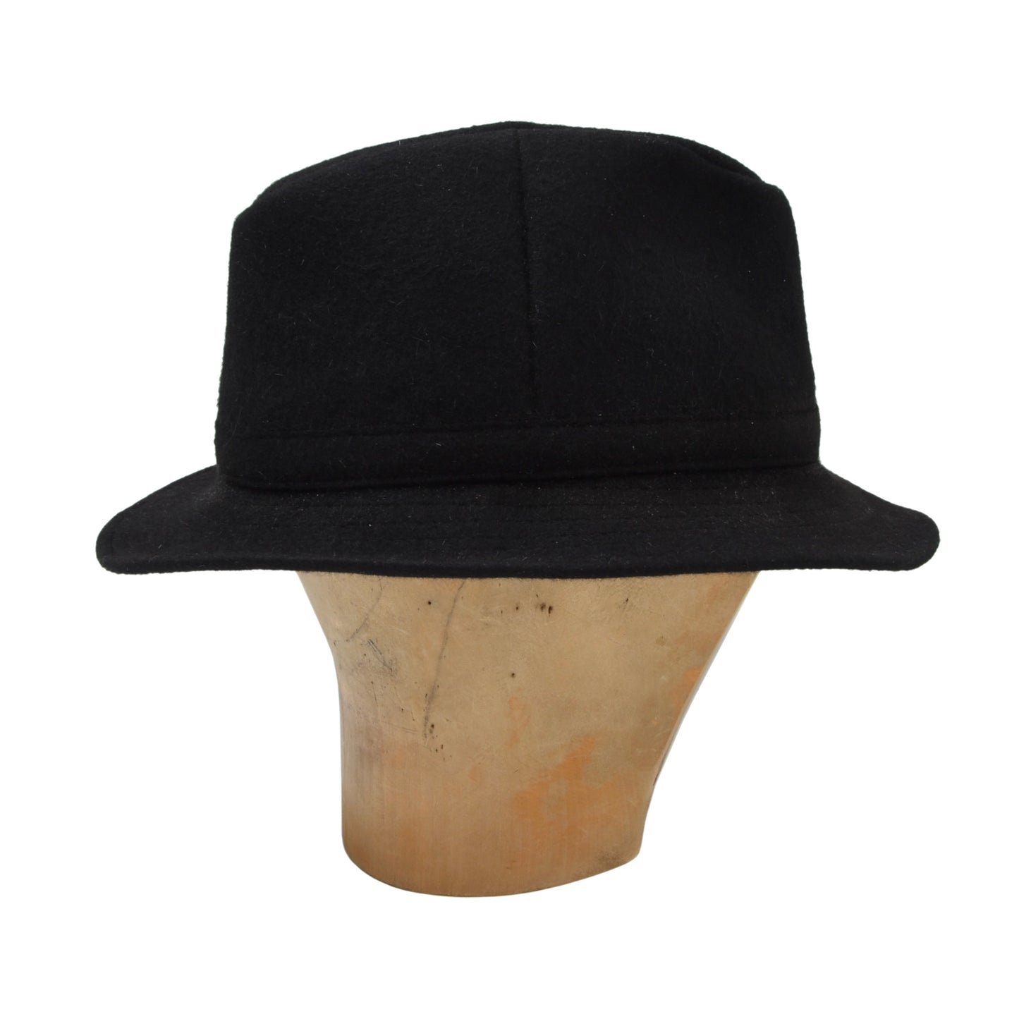 Vintage Borsalino Hut Haarfilz Fedora Gr. 59 Krempe ca. 5 cm - Schwarz