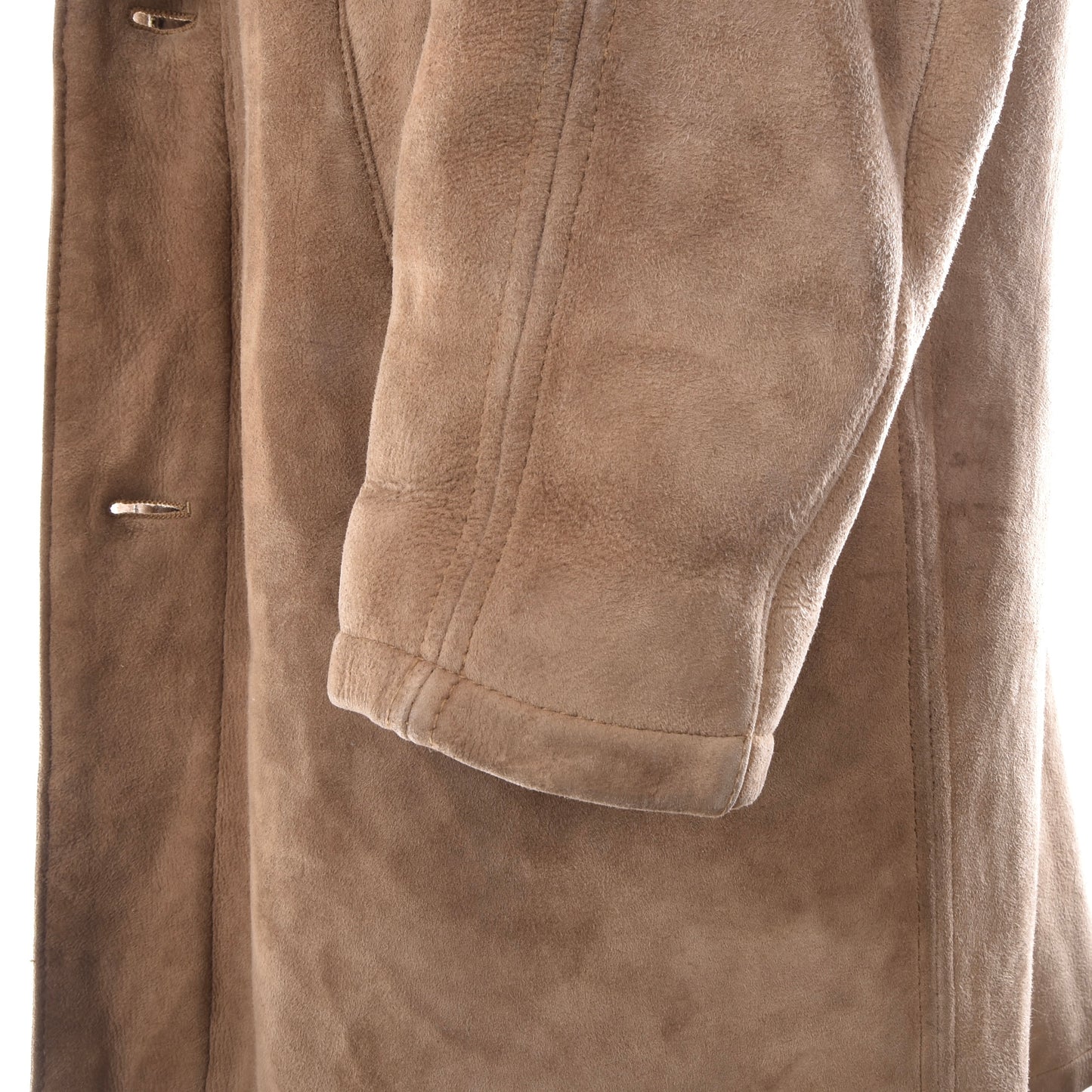 Lammfellmantel mit Pelzkragen, Brustumfang ca. 60 cm – Braun