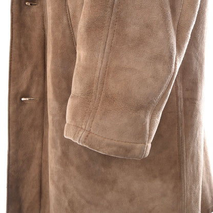 Lammfellmantel mit Pelzkragen, Brustumfang ca. 60 cm – Braun