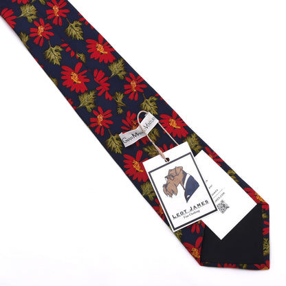 Gian Marco Venturi Seide Krawatte Made in Italy – Marineblau Blumenmuster
