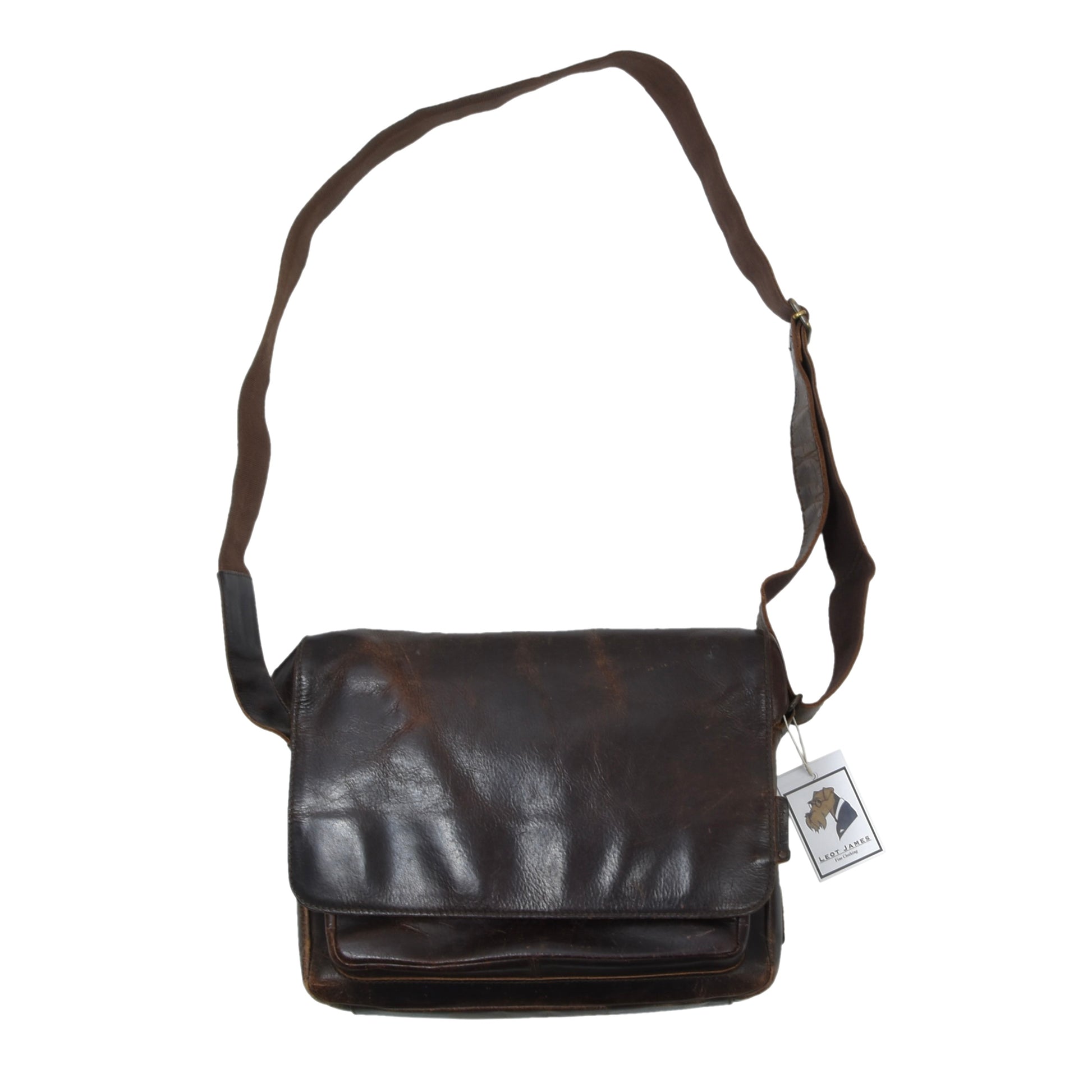 Aunts Uncles Leather Shoulder/Messenger Bag Brown