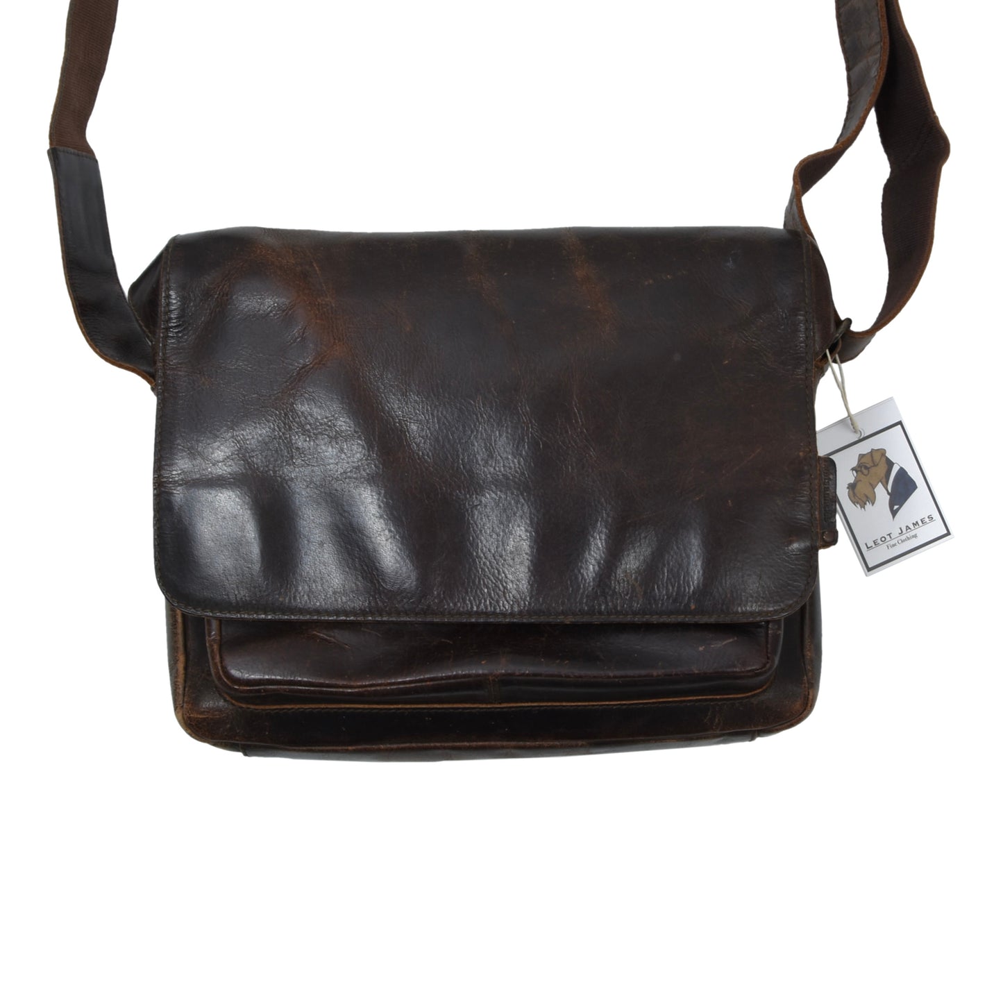 Aunts & Uncles Leather Shoulder/Messenger Bag - Brown