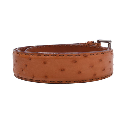Ermenegildo Zegna Ostrich Leather Belt  Size 90 ca. 102cm - Tan