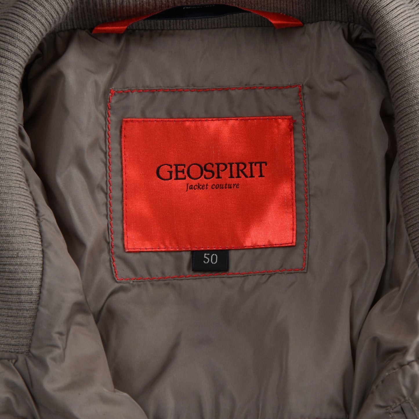 Geospirit Quilted Goose Down Jacket Size 50 Chest ca. 56cm - Taupe