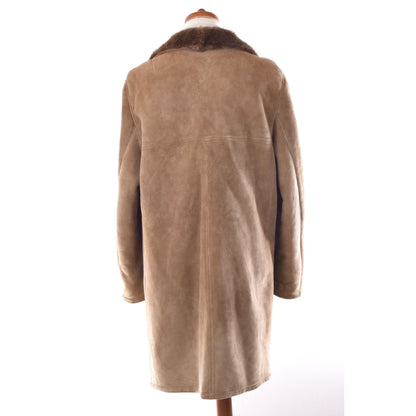 Lammfellmantel mit Pelzkragen, Brustumfang ca. 60 cm – Braun