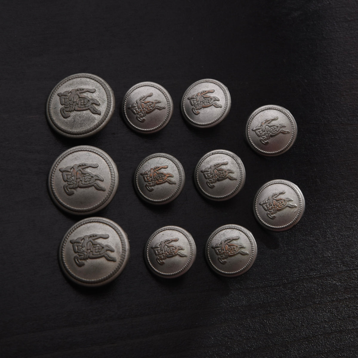 Vintage Burberry Set of 11 Buttons - Silver