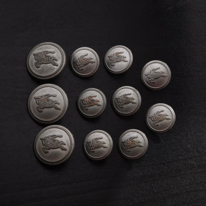 Vintage Burberry Set of 11 Buttons - Silver