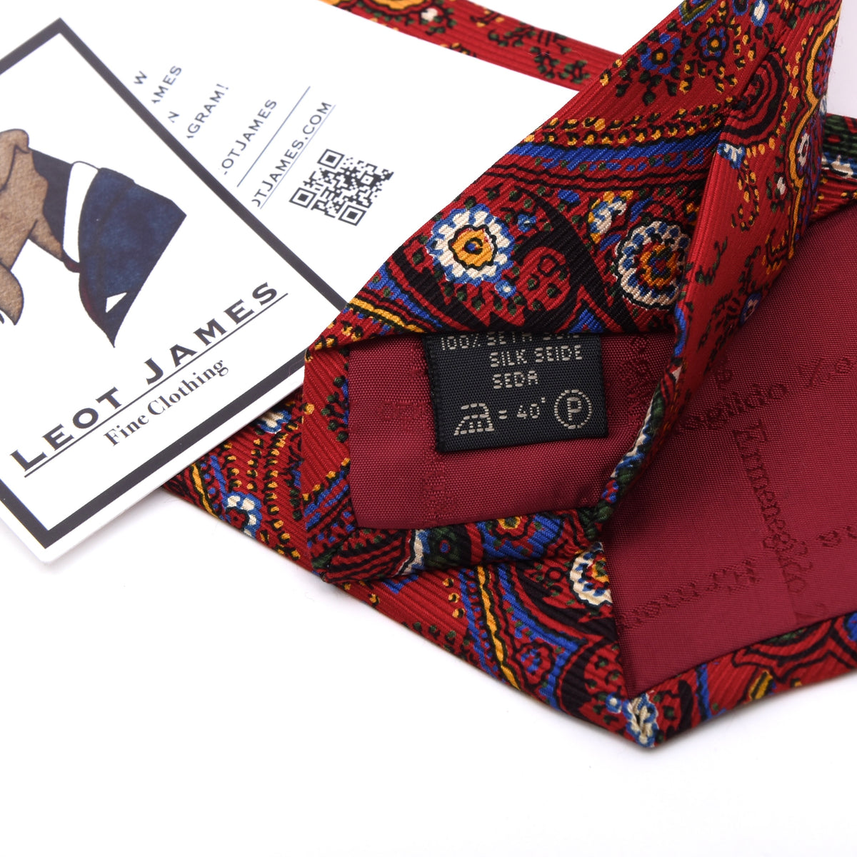 Ermenegildo Zegna Seide Krawatte Made in Italy - Rot Paisley