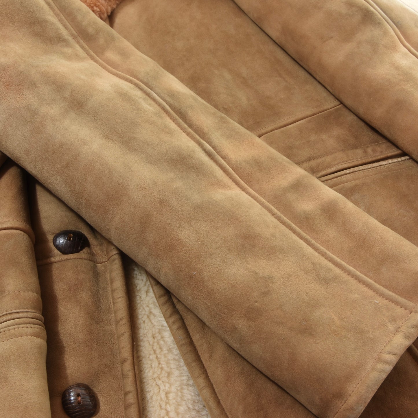 Vintage Shearling Coat Size 52 Chest ca. 64.5cm - Tan/Blonde