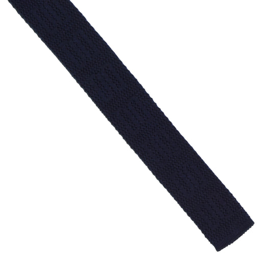 DAKS London Knit Wool Tie ca. 144cm/5.5cm - Navy Blue