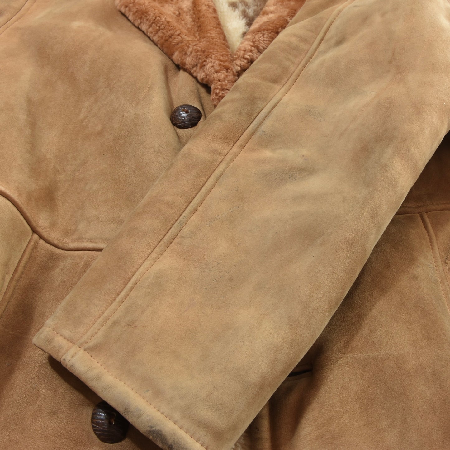 Vintage Shearling Coat Size 52 Chest ca. 64.5cm - Tan/Blonde