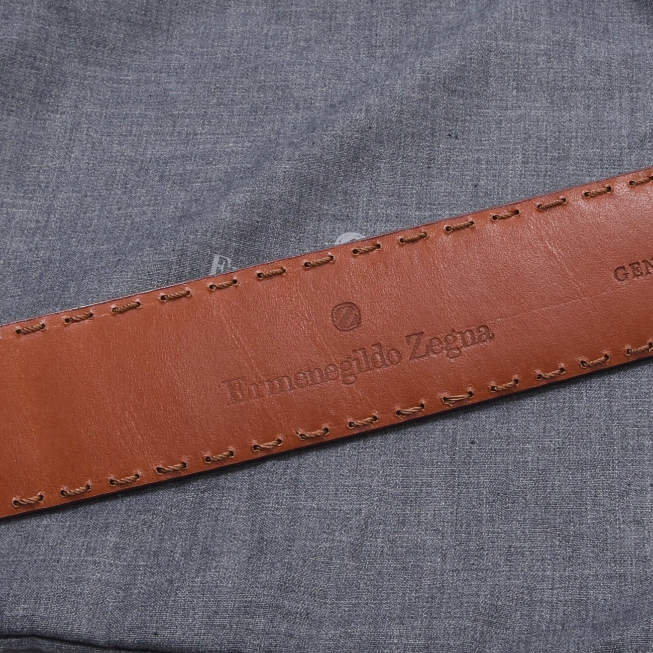 Ermenegildo Zegna Ostrich Leather Belt  Size 90 ca. 102cm - Tan