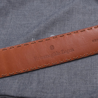 Ermenegildo Zegna Ostrich Leather Belt  Size 90 ca. 102cm - Tan