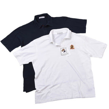 Vintage Burberrys &amp; Sunspel Poloshirts Größe XL ca. 56,5-60cm - Weiß/Navy