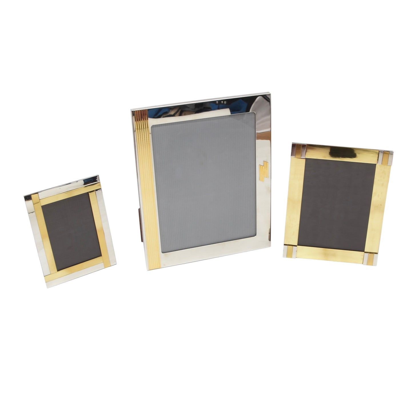 Vintage Noel BC 3x Picture Frames - Silver & Brass