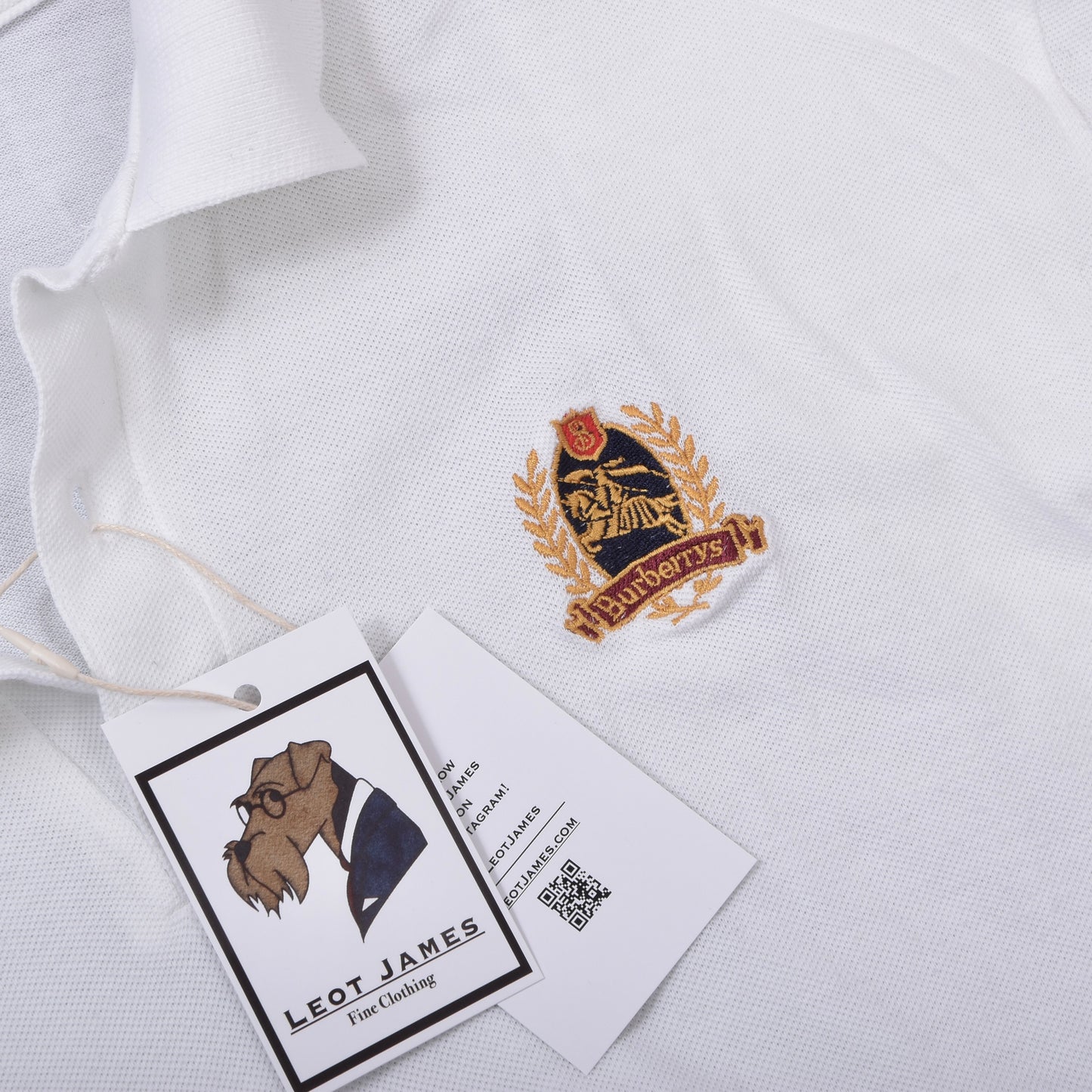 Vintage Burberrys &amp; Sunspel Poloshirts Größe XL ca. 56,5-60cm - Weiß/Navy