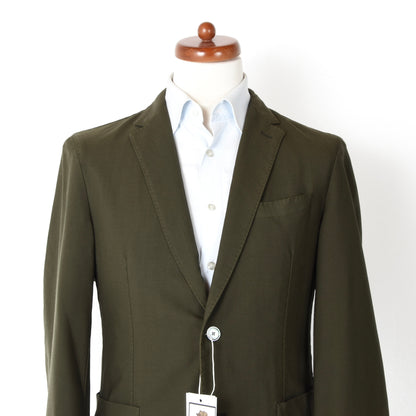 Hugo Boss Unstructured Wool Jacket Size 48 ca. 51cm - Olive