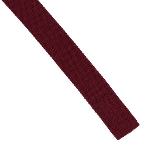 DAKS London Knit Wool Tie ca. 139cm/5.8cm - Burgundy