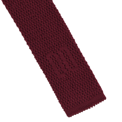 DAKS London Knit Wool Tie ca. 139cm/5.8cm - Burgundy