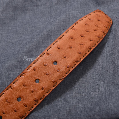 Ermenegildo Zegna Ostrich Leather Belt  Size 90 ca. 102cm - Tan