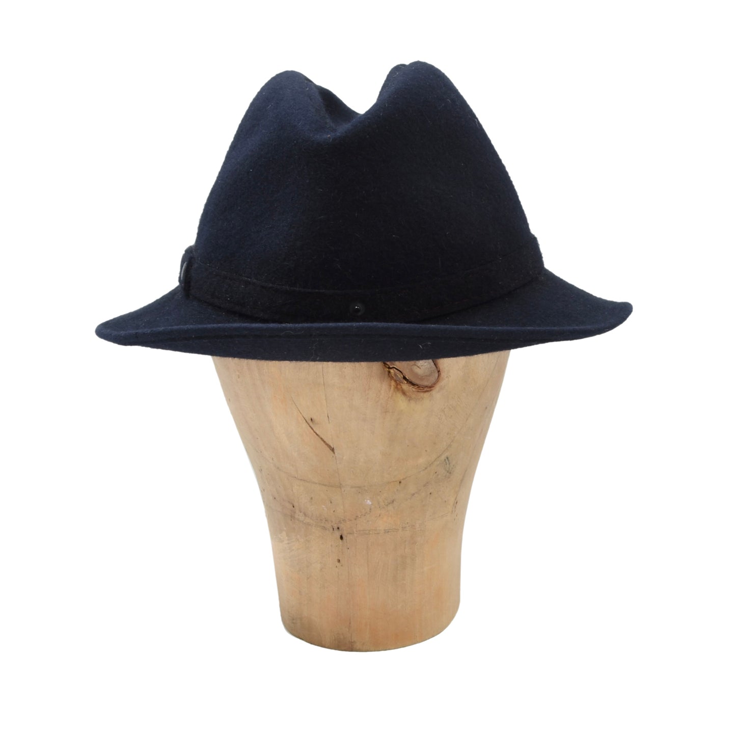 Vintage Borsalino Hut Haarfilz Fedora Gr. 59 Krempe ca. 5 cm - Marineblau