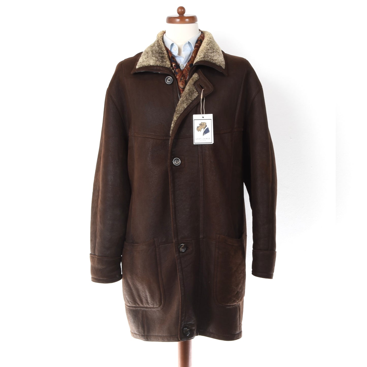 Christ Shearling Coat Size 54 - Brown