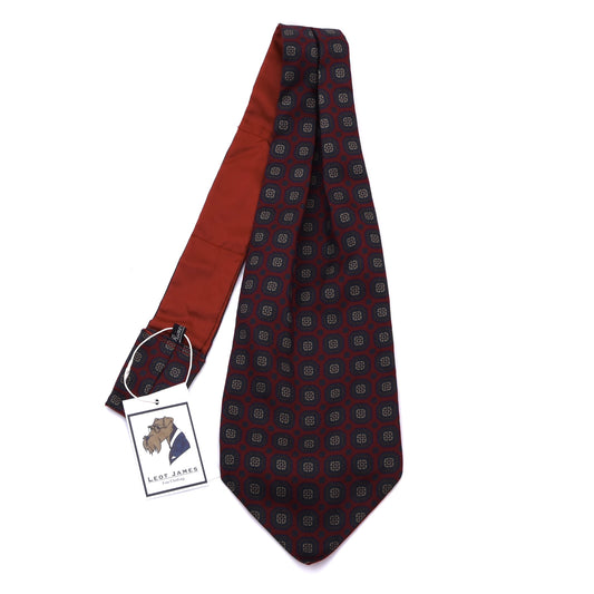 Clasic Silk Ascot/Cravat Tie ca. 90.5cm/15.5cm - Burgundy/Neat