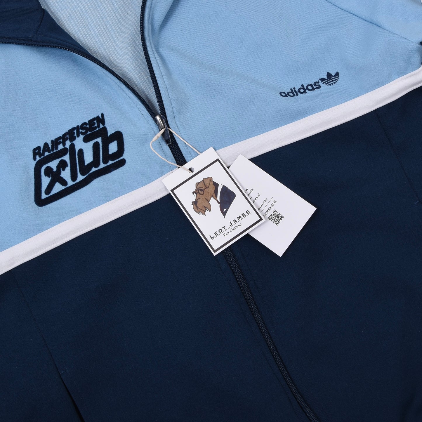 Vintage Adidas Trainingsjacke Größe 174 ca. 52cm - Blau/Marineblau