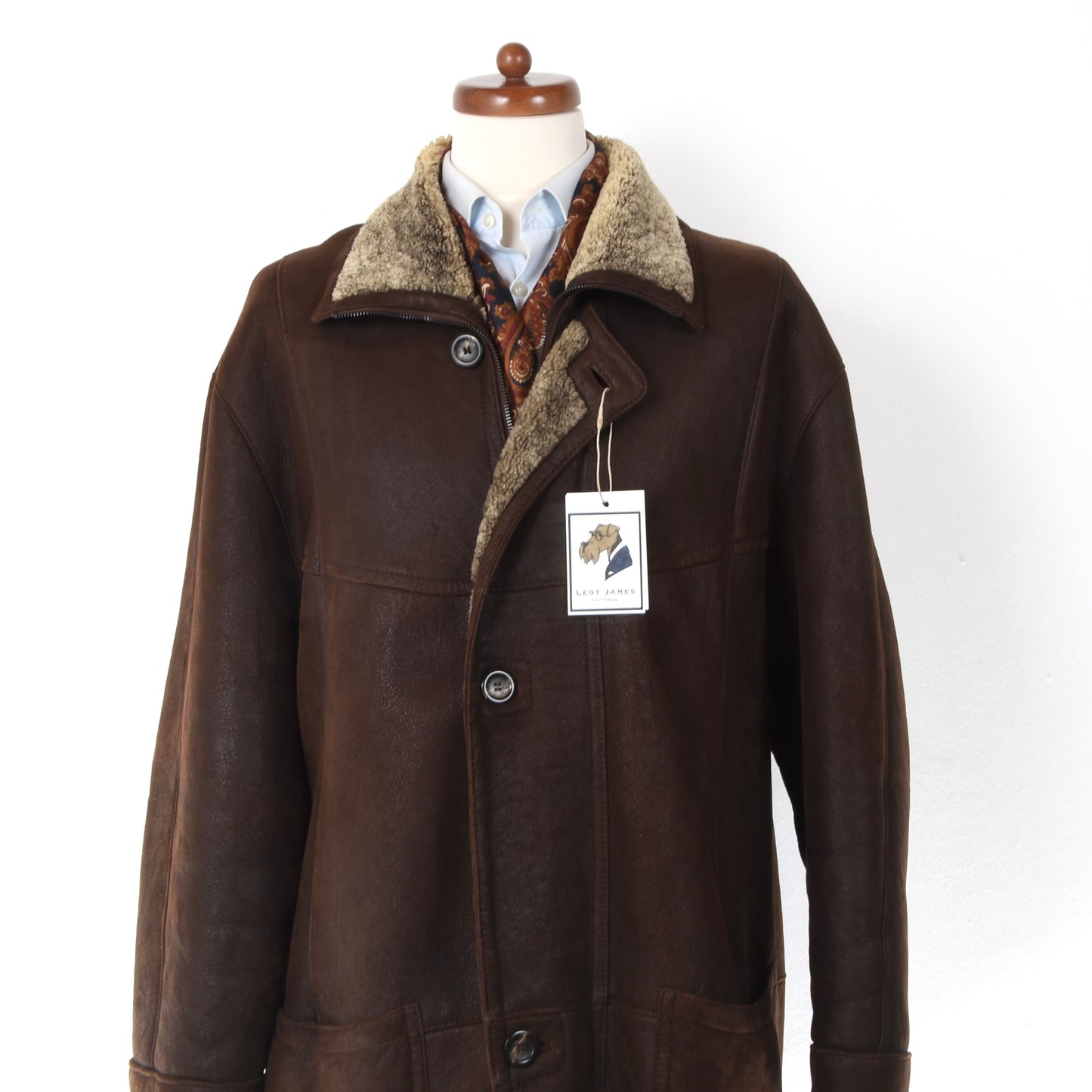 Christ Shearling Coat Size 54 - Brown