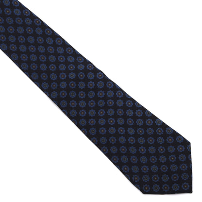 Knilli Ancient Madder Seide Krawatte Made in England – Schwarz Blumen