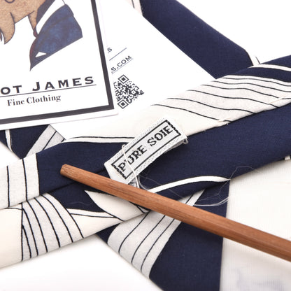 Vintage Leonard Paris Silk Tie 144.5cm - Navy/White
