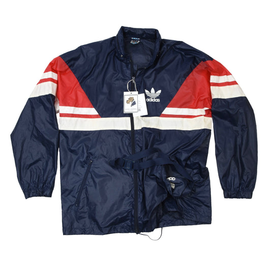 Vintage '80s Adidas Nylon Rain Jacket Size D50 - Navy/Red/White