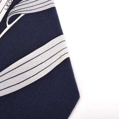 Vintage Leonard Paris Silk Tie 144.5cm - Navy/White