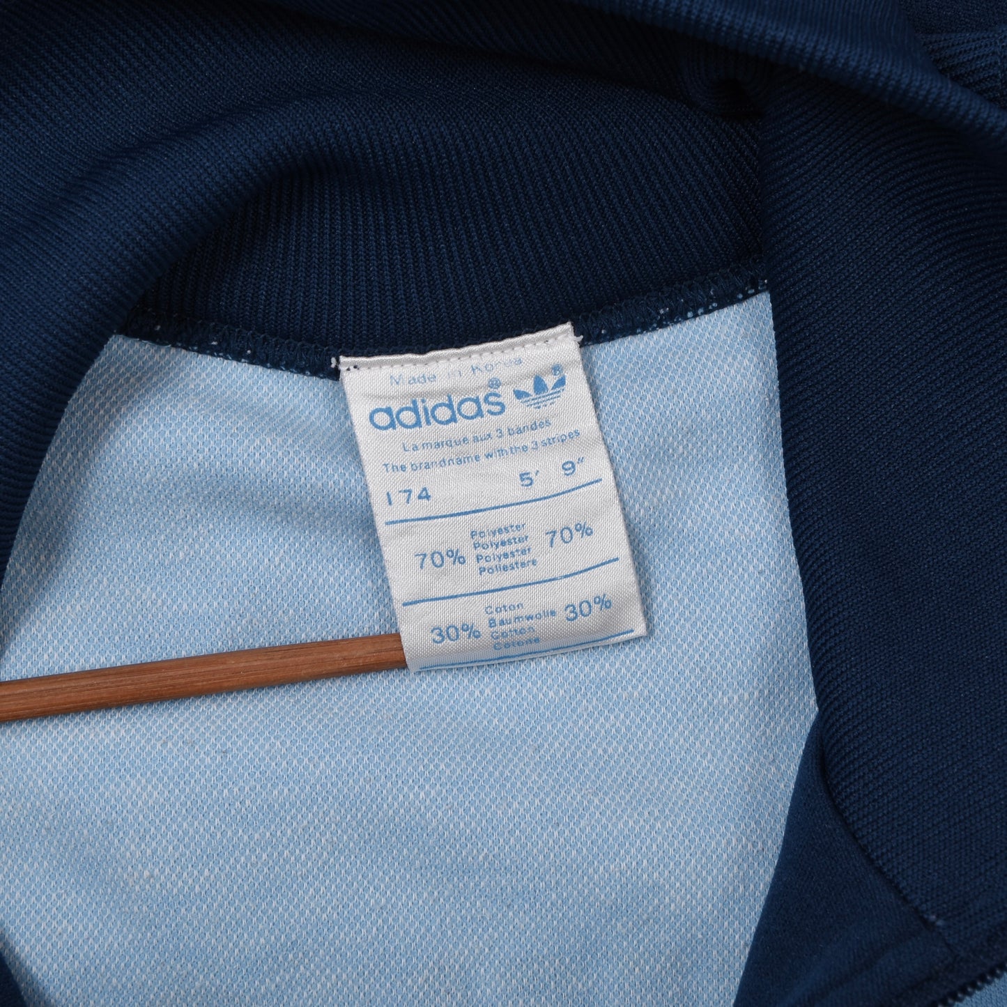 Vintage Adidas Trainingsjacke Größe 174 ca. 52cm - Blau/Marineblau