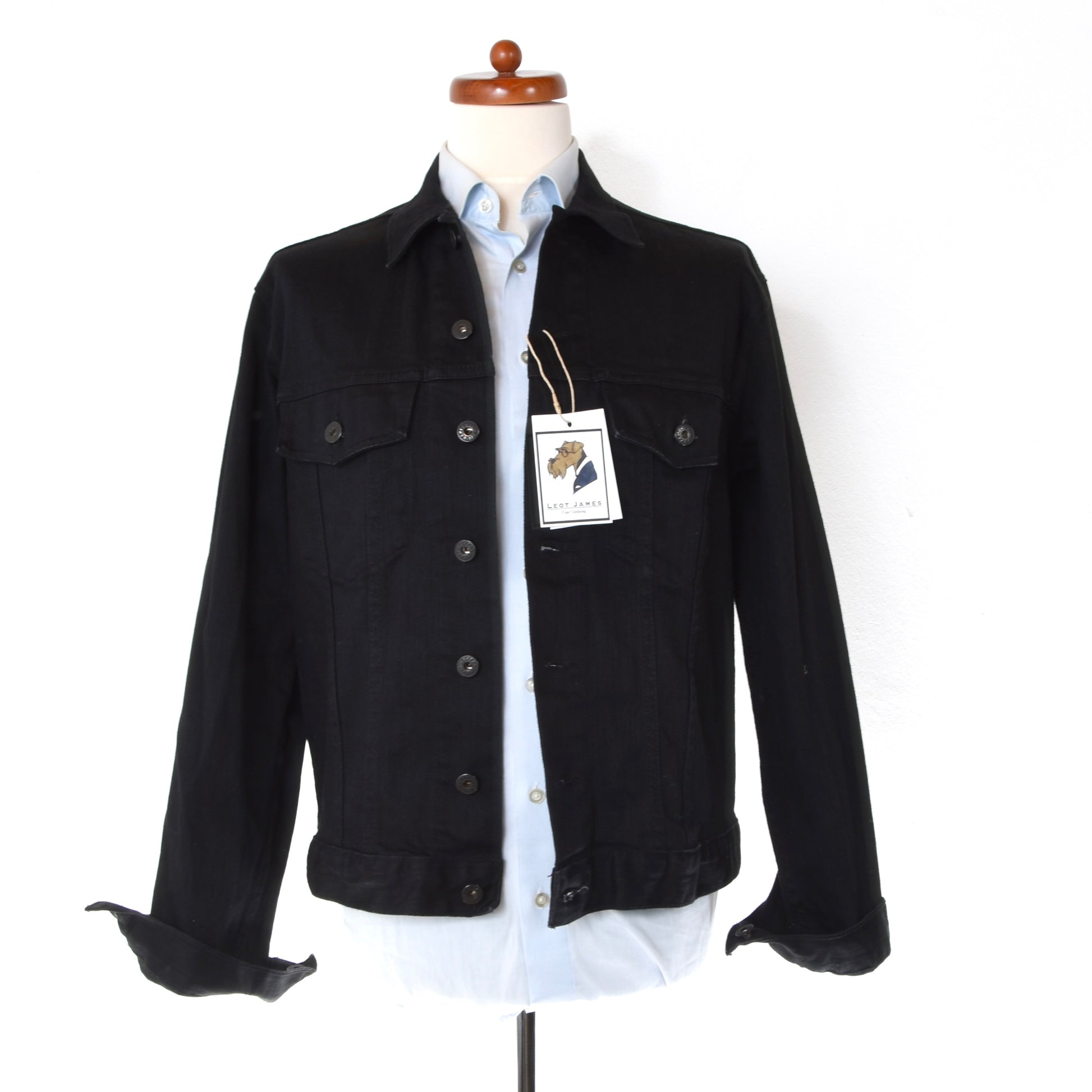 Naked Famous Black Power Stretch Denim Jacket Size L Black