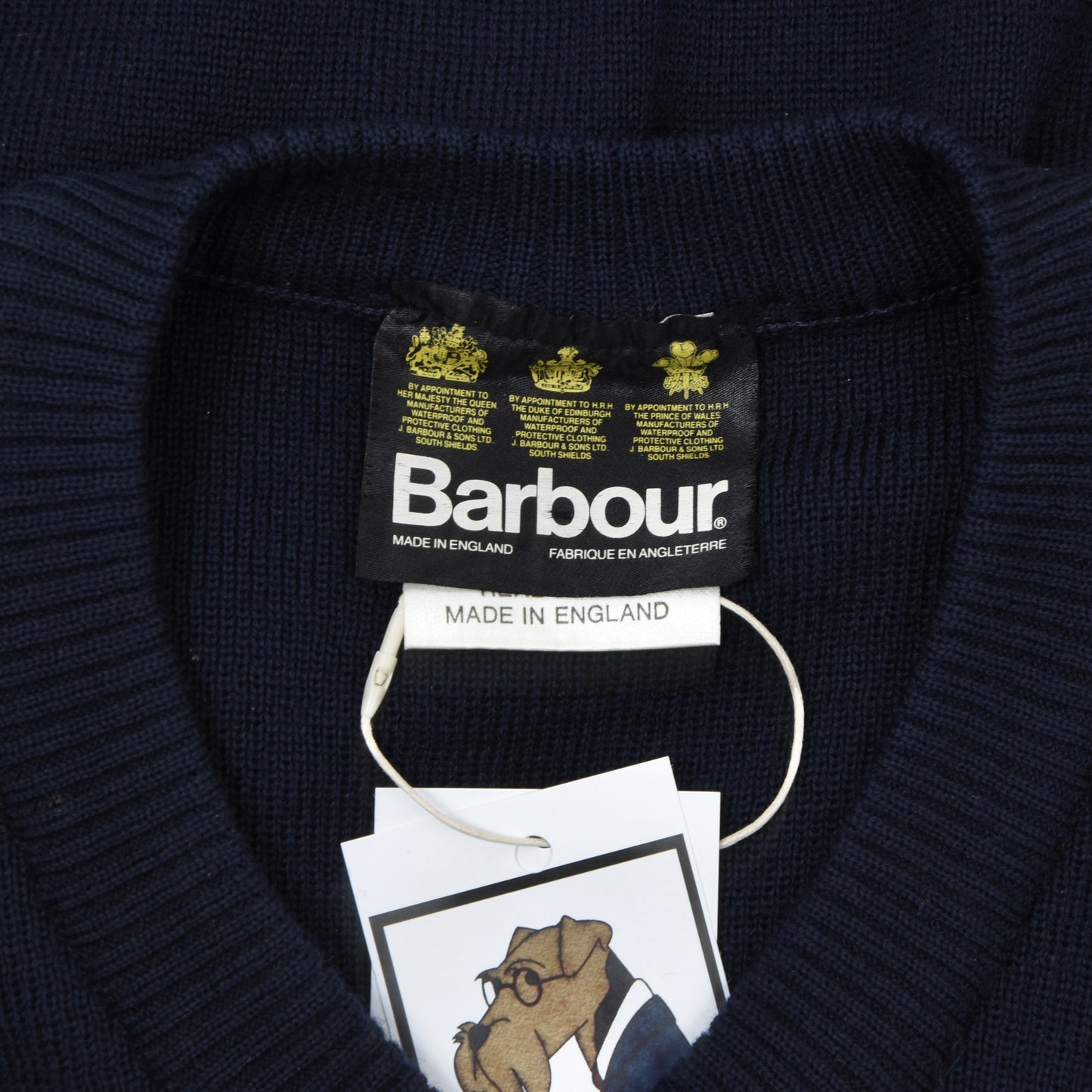 Vintage Barbour Shooting/Commando Sweater Size 40"/102cm - Navy Blue