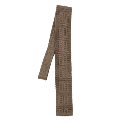 DAKS London Knit Wool Tie ca. 138cm/6.2cm - Beige/Tan