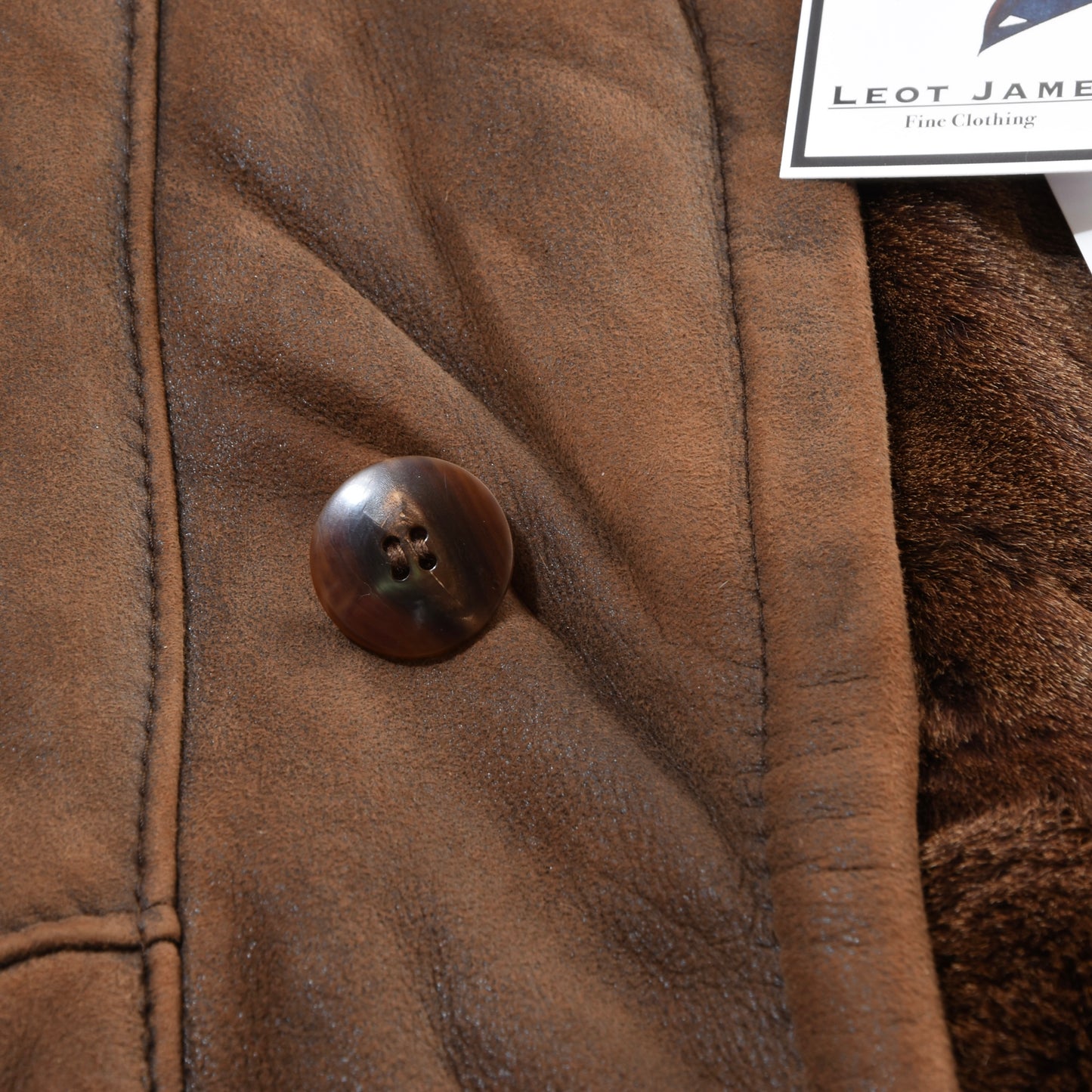 Butter Soft Shearling Coat Size 56 Chest ca. 69cm - Brown