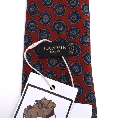 Vintage Lanvin Paris Seide Krawatte Made in France - Rot Medallions