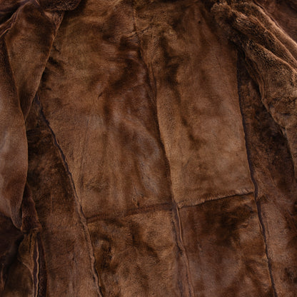 Butter Soft Shearling Coat Size 56 Chest ca. 69cm - Brown